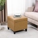 preview thumbnail 33 of 149, Adeco Square Storage Ottoman 17 inch Footstool