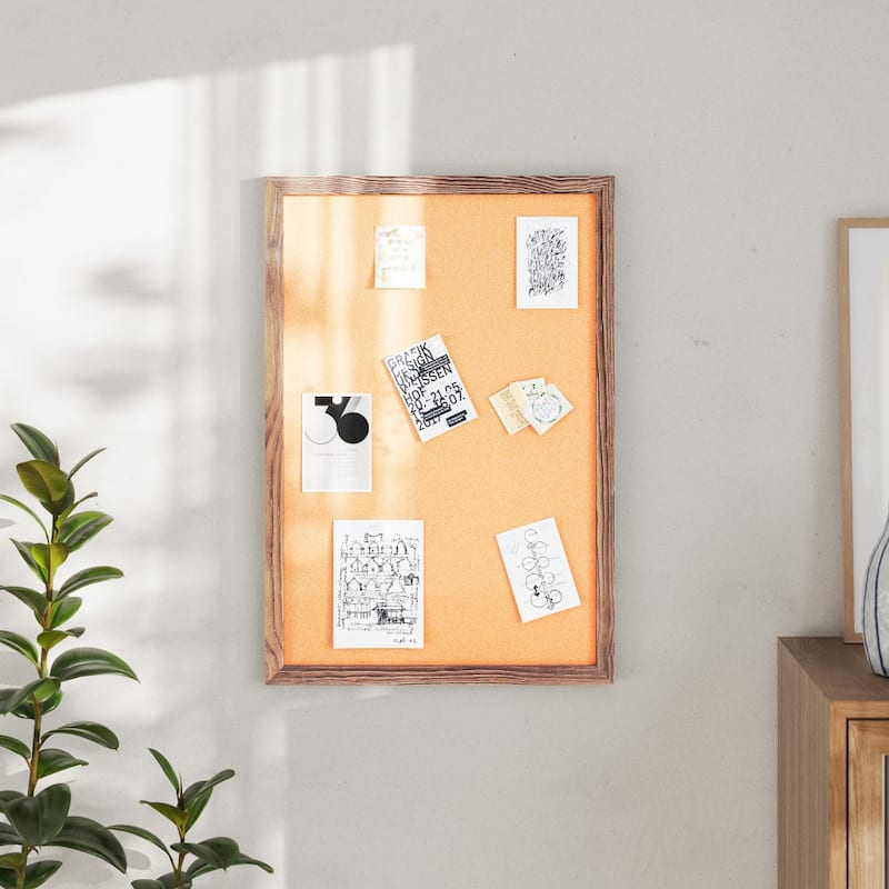 Commercial Wall Mount Cork Board with Wooden Push Pins