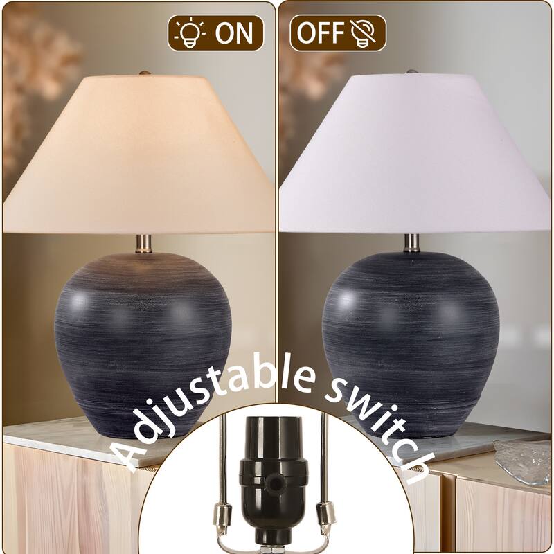 Global Accent Ceramic Table Lamp with Linen Shade
