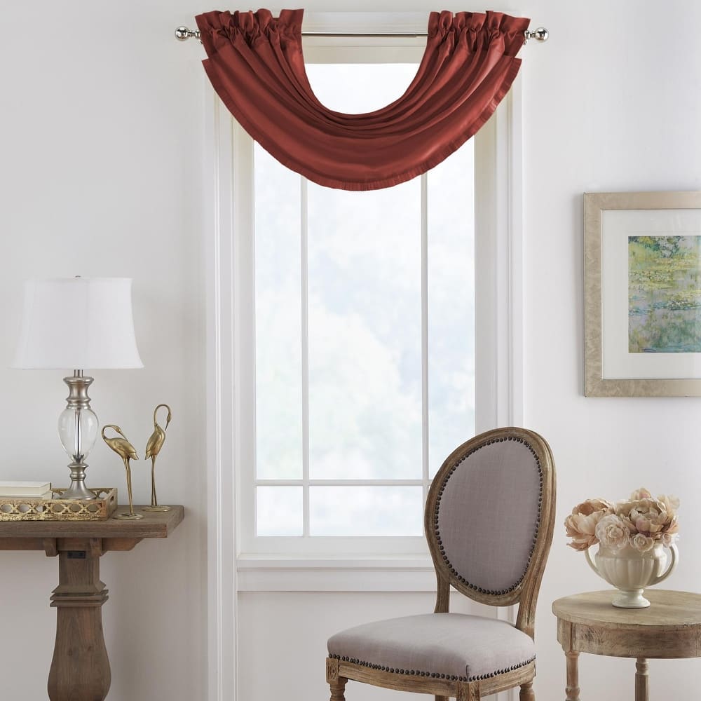 Elrene Versailles Faux Silk Waterfall Window Valance - 52" w x 36" l