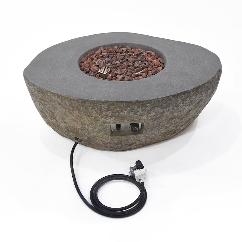 Elementi Boulder Outdoor Fire Pit Table 43" Round Patio Heater - Propane