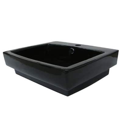 Kingston Brass Plaza 23-3/4" Rectangular Vitreous China Vessel Sink