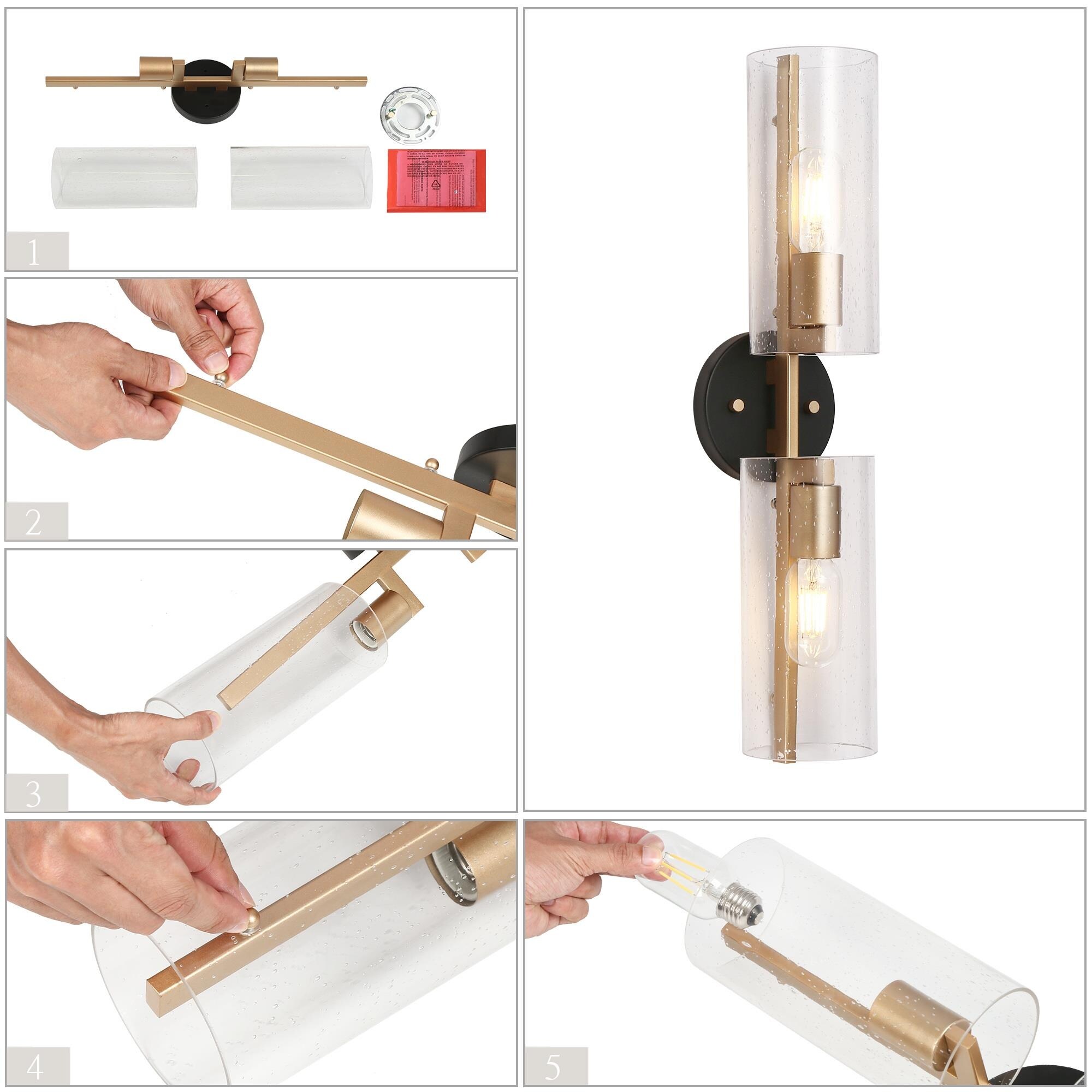 Zenith Modern Farmhouse Cylinder Seeded Glass Transitional