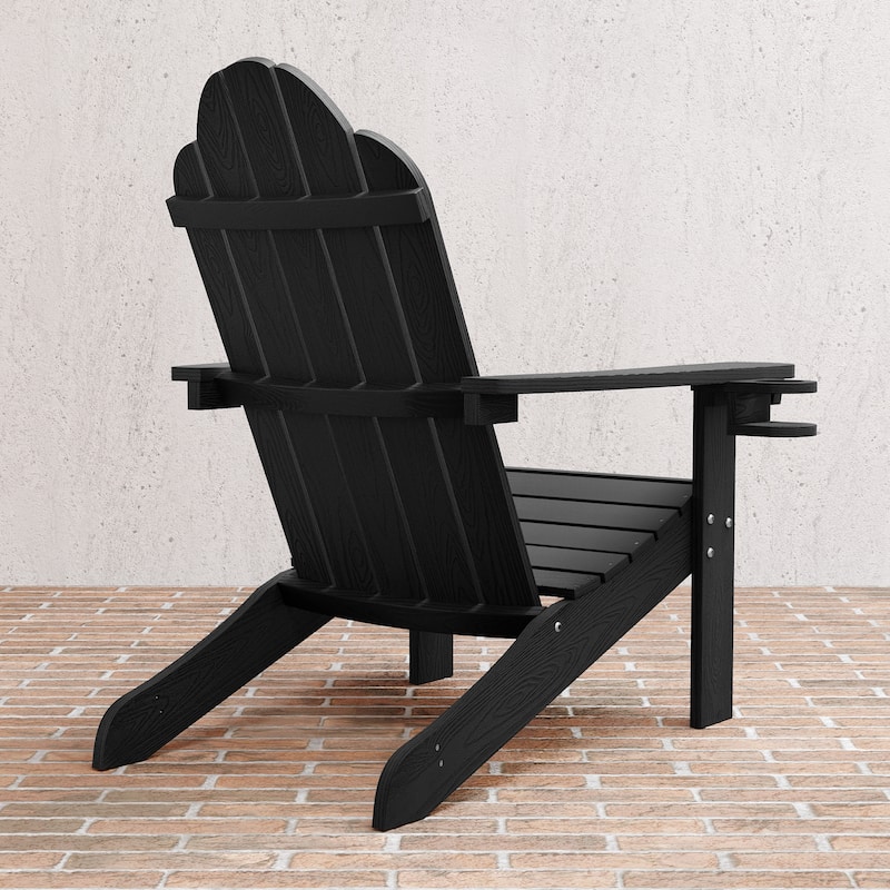 LUE BONA Patio HDPS Adirondack Chair Plastic Weather Resistant Outdoor Chairs Set of 4 - 30 in.W x 35 in.D x 36.5 in.H