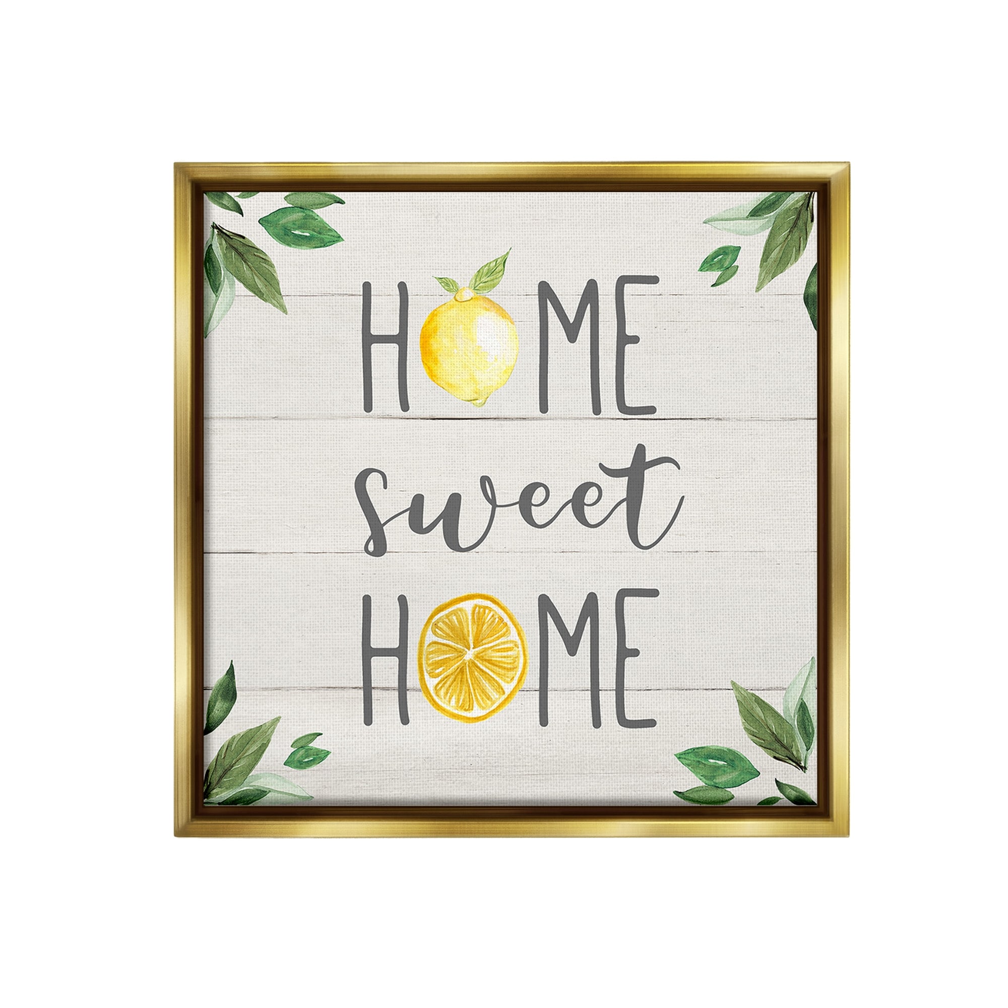 Stupell Sweet Home with Lemons Framed Floater Canvas Wall Art Design By Carol Robinson