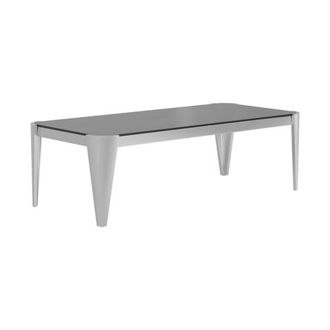Silver Orchid Simon Silver/Grey Rectangle Glass Top Coffee Table