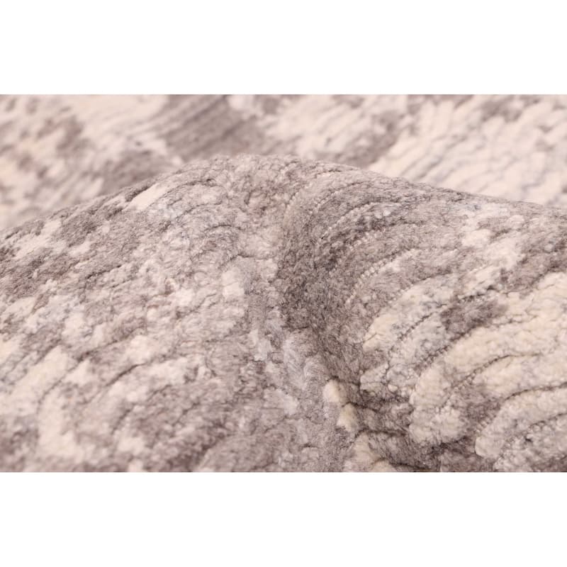 ECARPETGALLERY Hand Loomed Elysian Dark Grey Wool Rug - 9'1 x 11'10