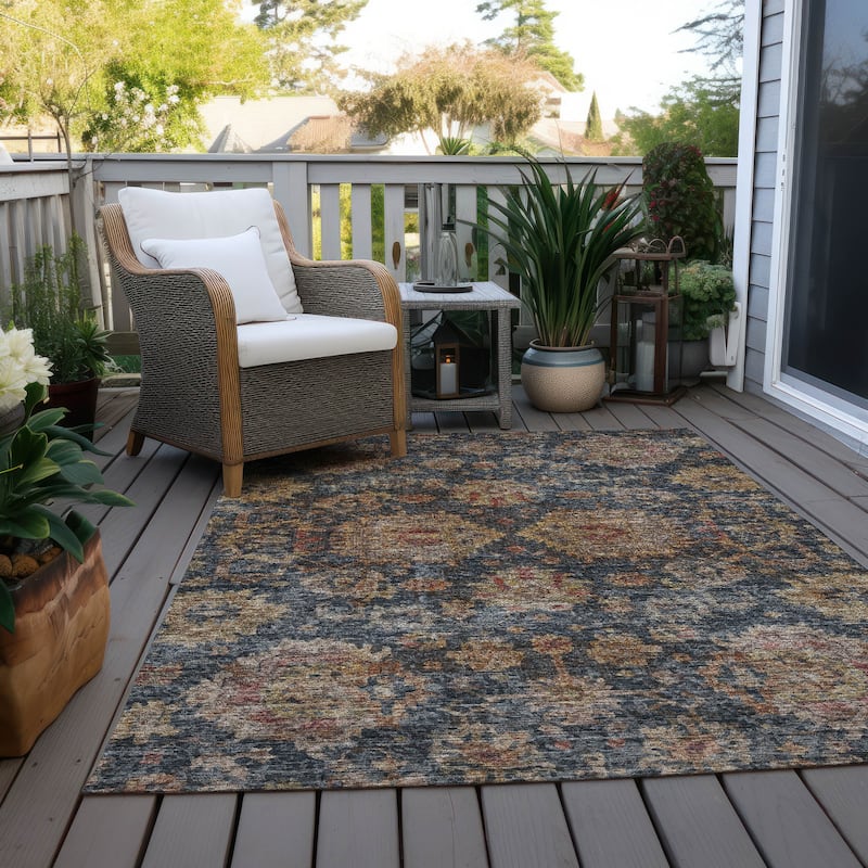 Machine Washable Indoor/ Outdoor Vintage Persian Chantille Rug