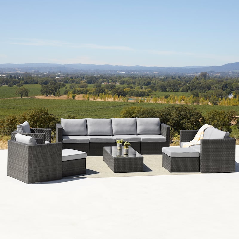 Corvus Trey 12-piece Sectional Wicker Patio Sofa Set