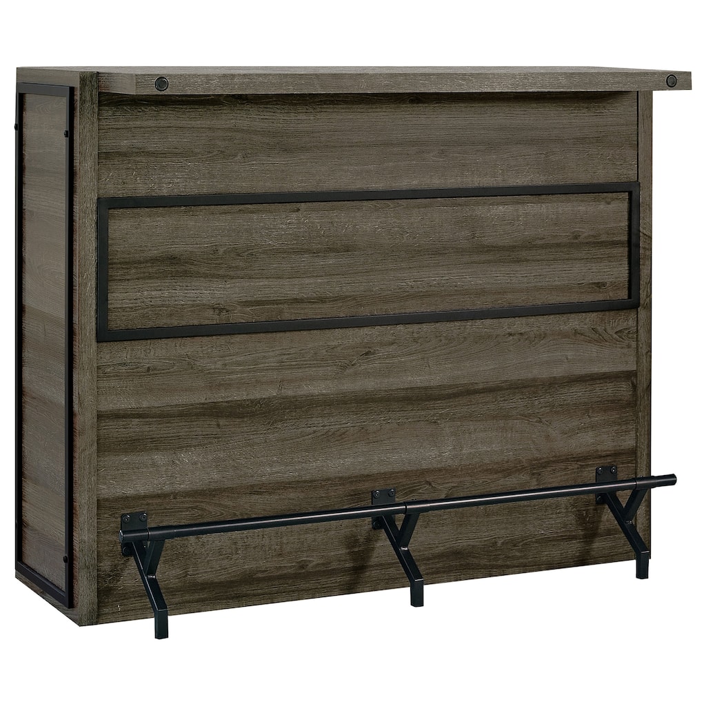 Joe Aged Oak 5-shelf Composite Wood Home Bar Wine Cabinet