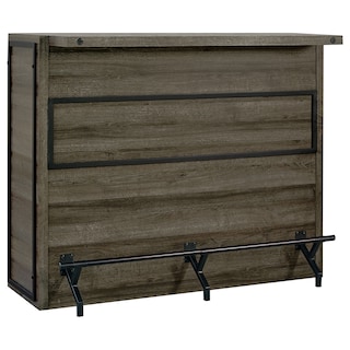 Joe Aged Oak 5-shelf Composite Wood Home Bar Wine Cabinet