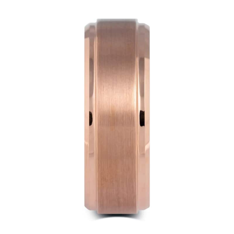 Manly Bands THE MVP Tungsten Rose Gold Plated 8mm Satin Band