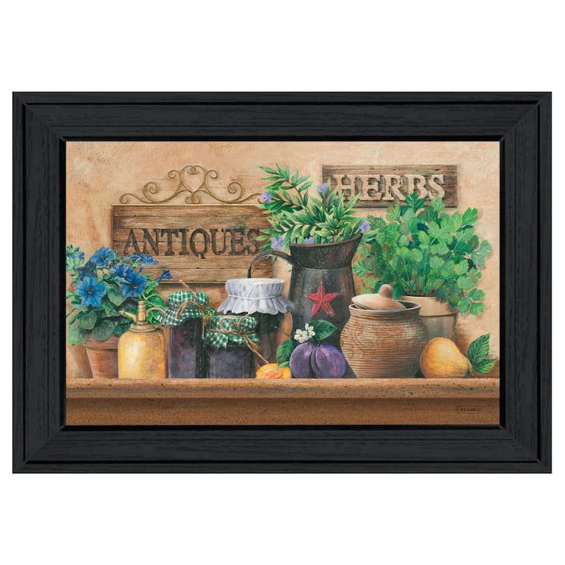 TrendyDecor4U Contemporary "Antiques and Herbs" Framed Print Wall Art by Ed Wargo