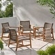 preview thumbnail 4 of 17, Hampton Outdoor Club Chair (Set of 4) by Christopher Knight Home teak finish + grey