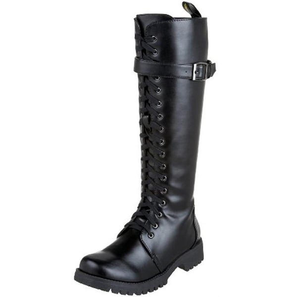 black combat boots women's leather
