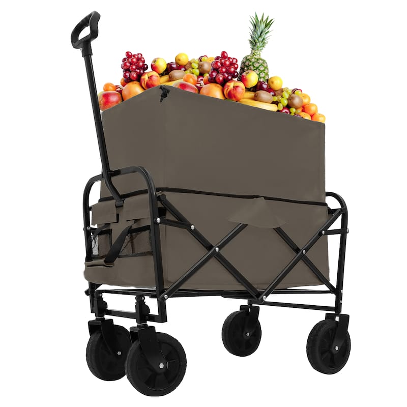 All-Terrain Collapsible Utility Wagon - 225lb Capacity with Heavy-Duty Wheels, Green