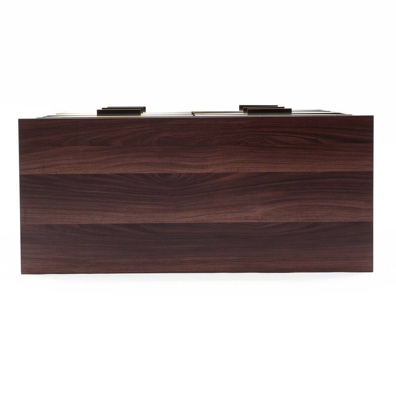 Black and Brown Manufactured Wood 6-Drawer 1-Shelf Accent Chest