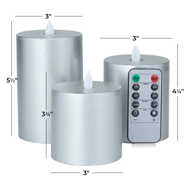 Traditional Flameless Candles (Set of 3)