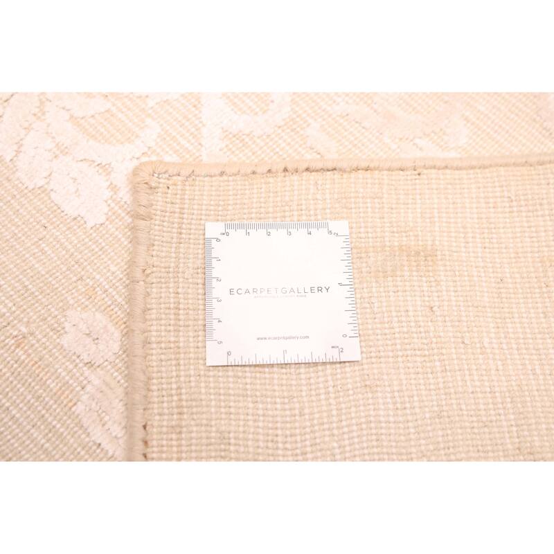 ECARPETGALLERY Hand Loomed Elysian Beige Viscose, Wool Rug - 8'3 x 11'6