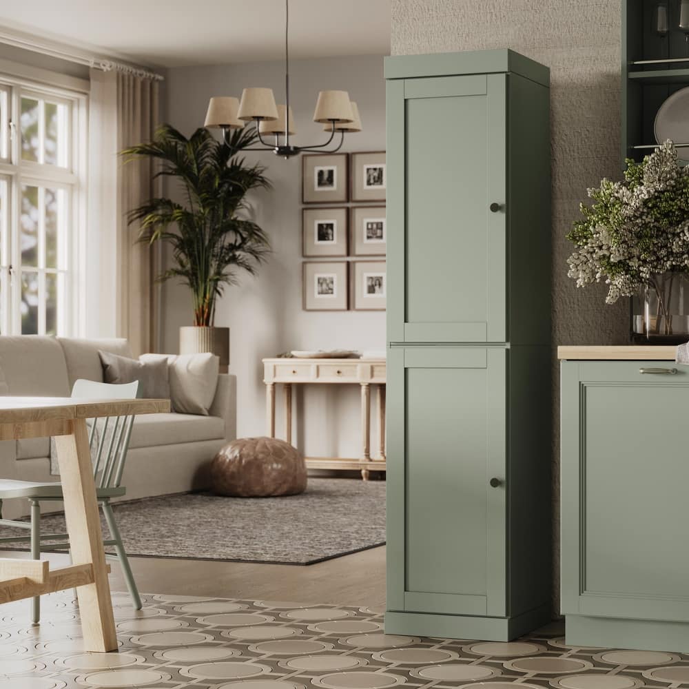 Palace Imports 100% Solid Wood Pantry Cabinet, Shaker Doors, Adjustable Shelves, 16.5" Wide, 71.5" Tall