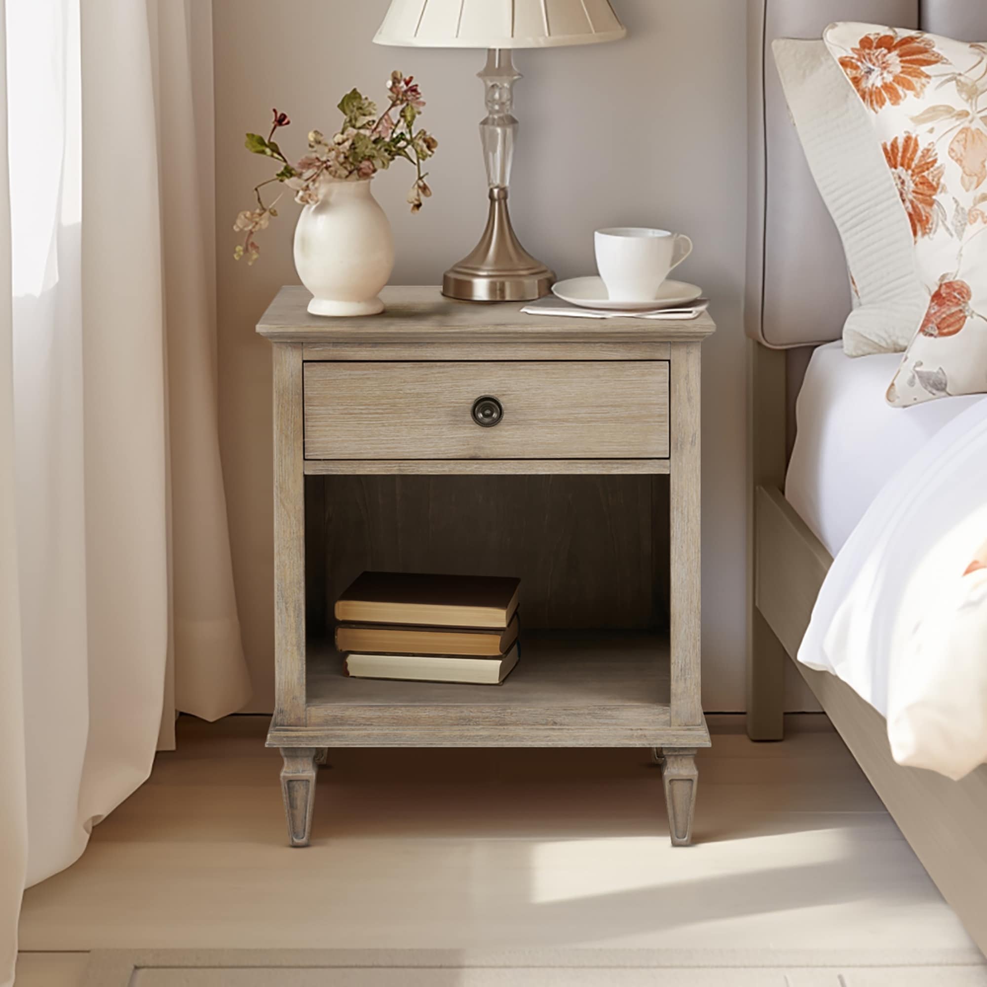 Madison Park Signature Victoria One-drawer Wood Nightstand with Shelf