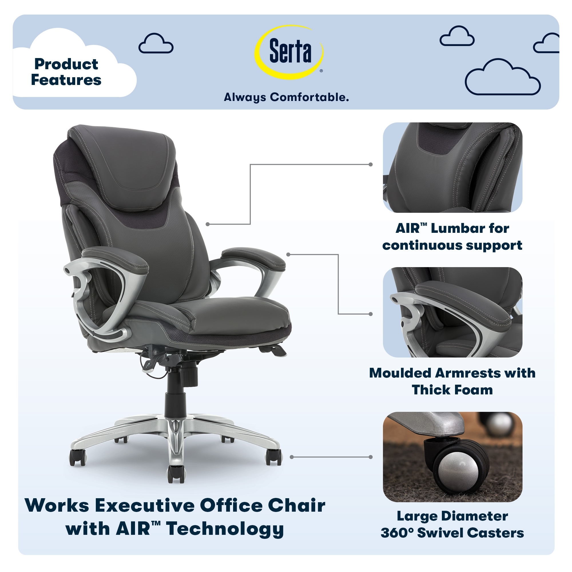 Serta works ergonomic executive hotsell office chair review