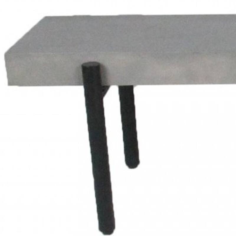 HomeRoots 63" Gray and Black Concrete Dining Bench - 63