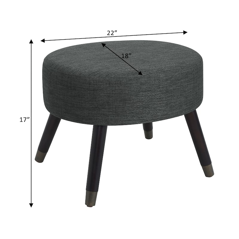 Convenience Concepts Designs4Comfort Mid Century Oval Ottoman Stool