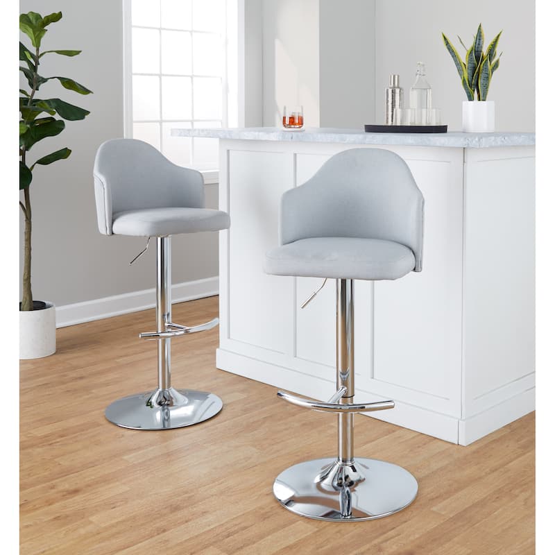 Carson Carrington Valsatra Adjustable Bar Stool with Rounded T Footrest (Set of 2)