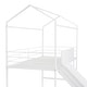 preview thumbnail 18 of 36, Metal House Loft Bed With Slide, Twin Size