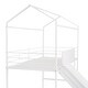 preview thumbnail 6 of 11, Useful Design Metal House Loft Bed With Two-sided writable Wooden Board, Twin Size, White