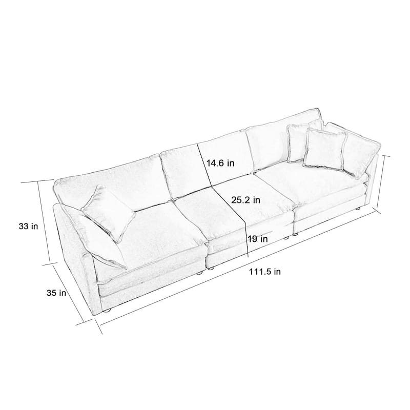 Cloud Chenille Upholstered Modular Sectional Sofa with DIY Combination Design