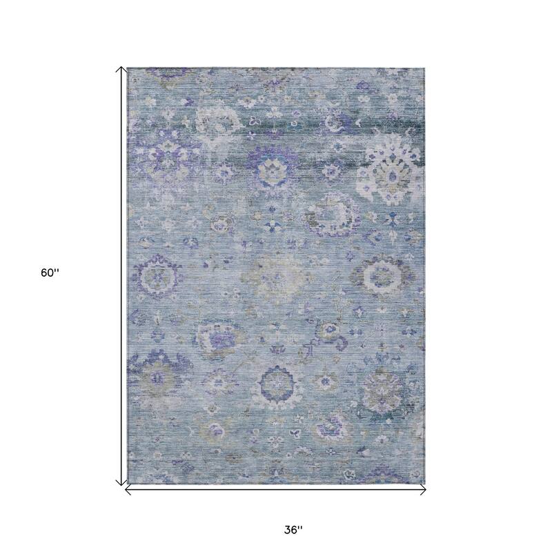 HomeRoots Floral Traditional Rectangle Outdoor Rug