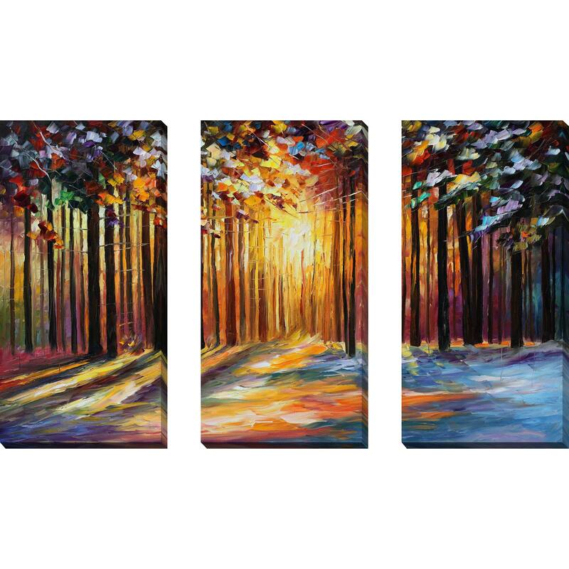 "Sun Of January" by Leonid Afremov 3 Piece Set on Canvas