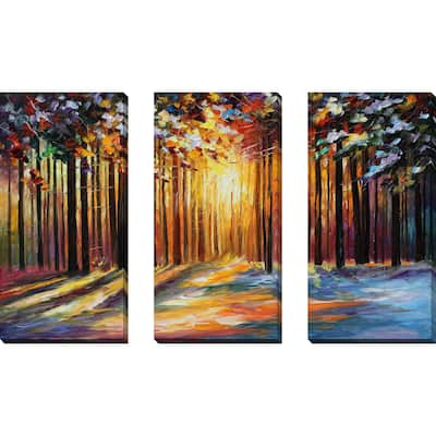 "Sun Of January" by Leonid Afremov 3 Piece Set on Canvas
