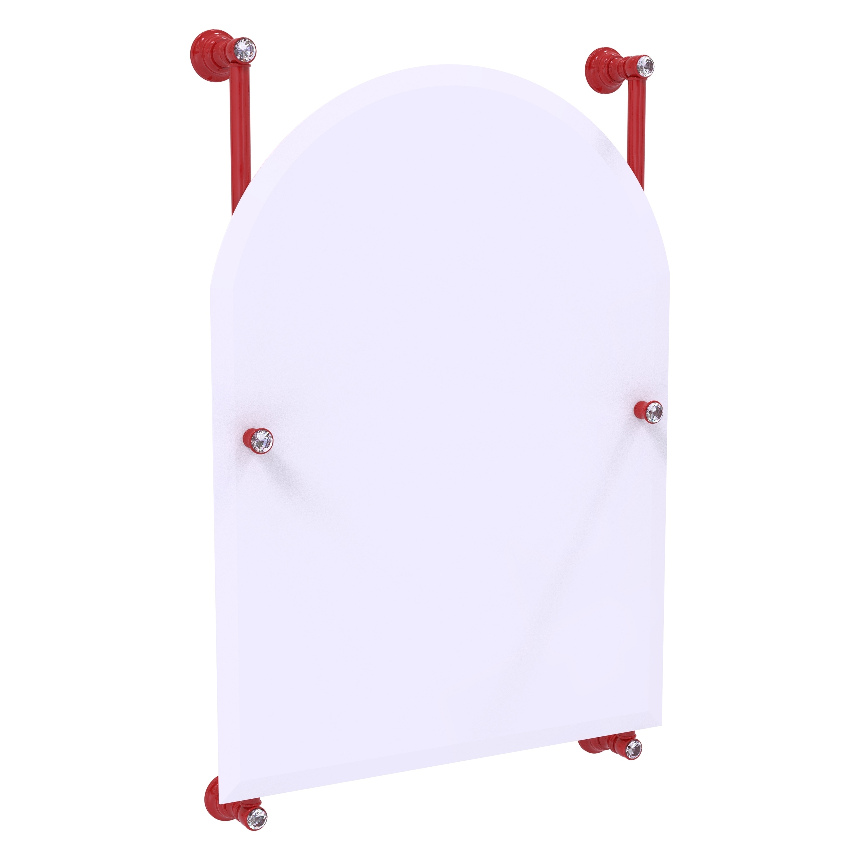 Allied Brass Carolina Crystal Collection Arched Top Frameless Rail Mounted Mirror