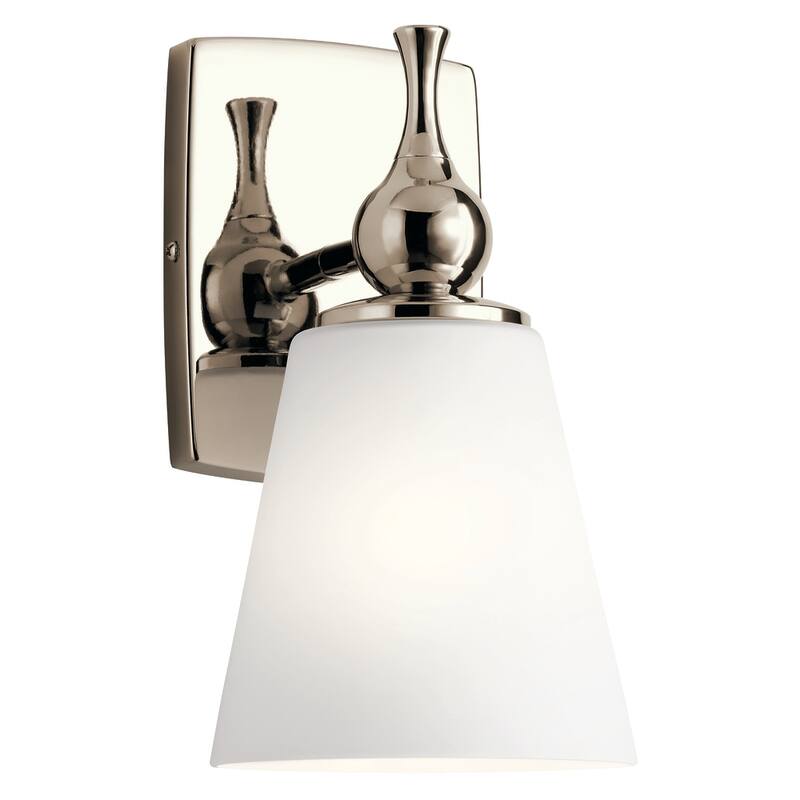 Kichler Cosabella 6 Inch 1 Light Wall Sconce with Satin Etched Case Opal in Polished Nickel
