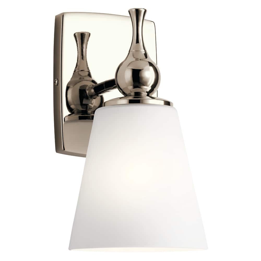 Kichler Cosabella 6 Inch 1 Light Wall Sconce with Satin Etched Case Opal in Polished Nickel