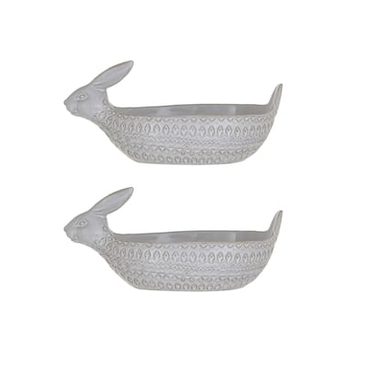 Debossed Stoneware Bowls with Reactive Glaze