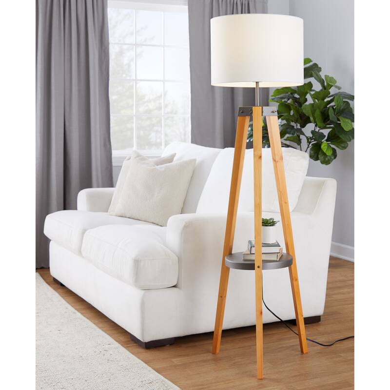 Carson Carrington Compass Tripod Floor Lamp with Shelf