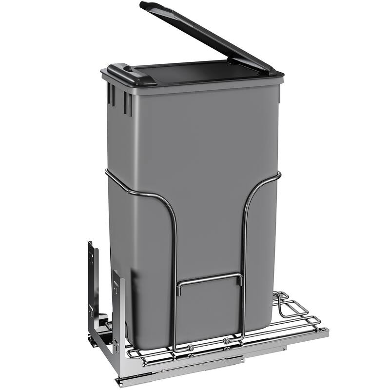 Moasis 43 QT Cabinet Pull-out Trash Bin with Lid - 43QT - Grey&Black