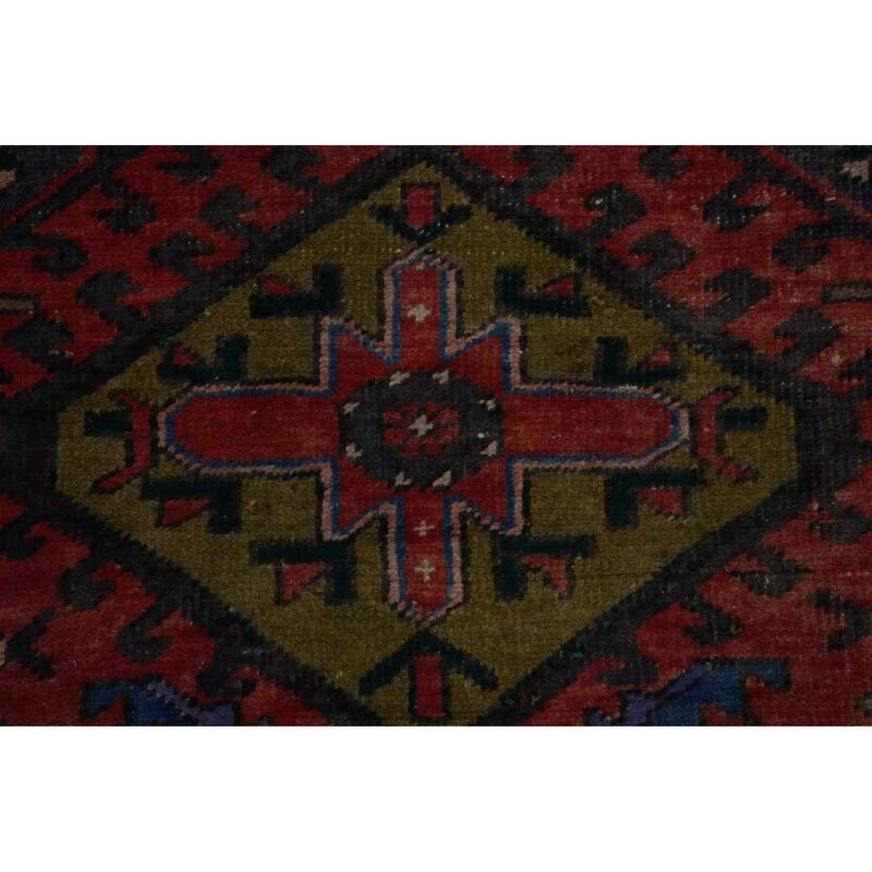 Hand Knotted Oriental 100% Wool Carpet Traditional Geometric Oranges & Rust Tabriz Runner Rug - 9' 10'' X 3' 1''