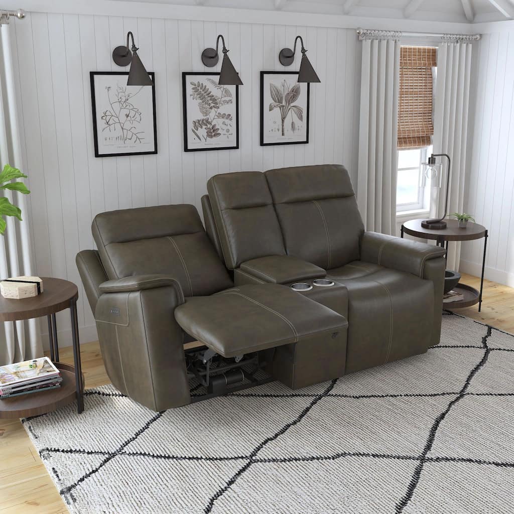 Odell Zero Gravity Power Reclining Loveseat with Console, Power Headrests & Lumbar by Flexsteel - 77" x 42" x 41"