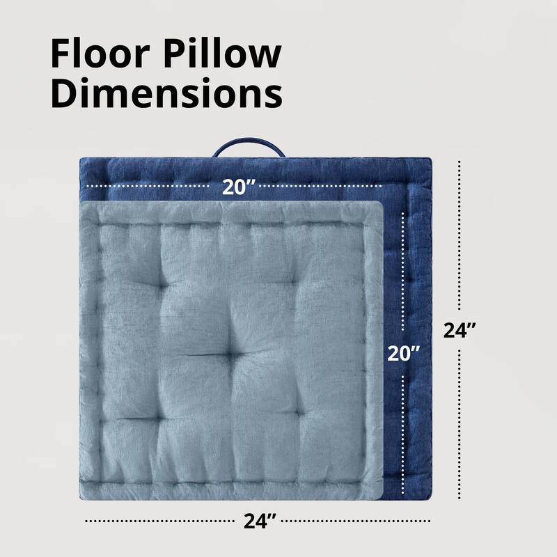 Poly Chenille Square Floor Pillow Cushion-24x24",only 1PC