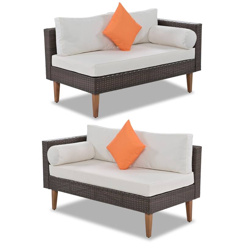 Outdoor Wicker Weaving Conversation Combo Set of 4