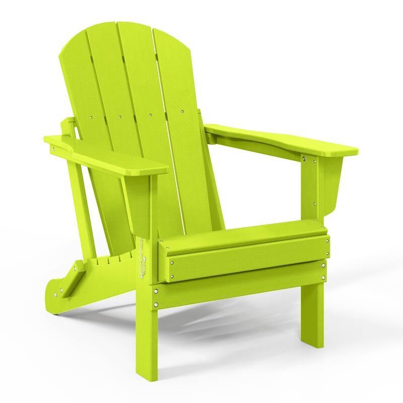 Laguna Fade Resistant All Weather Outdoor Patio Folding Adirondack Chair - Lime