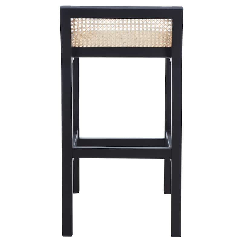 SAFAVIEH Carry Low Back Cane Counter Stool - 16" W x 19" D x 31" H - 16Wx19Dx31H