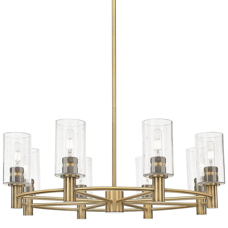 Innovations Lighting 434-8CR-10-32 Crown Point Chandelier Crown Point - Brushed Brass / Seedy