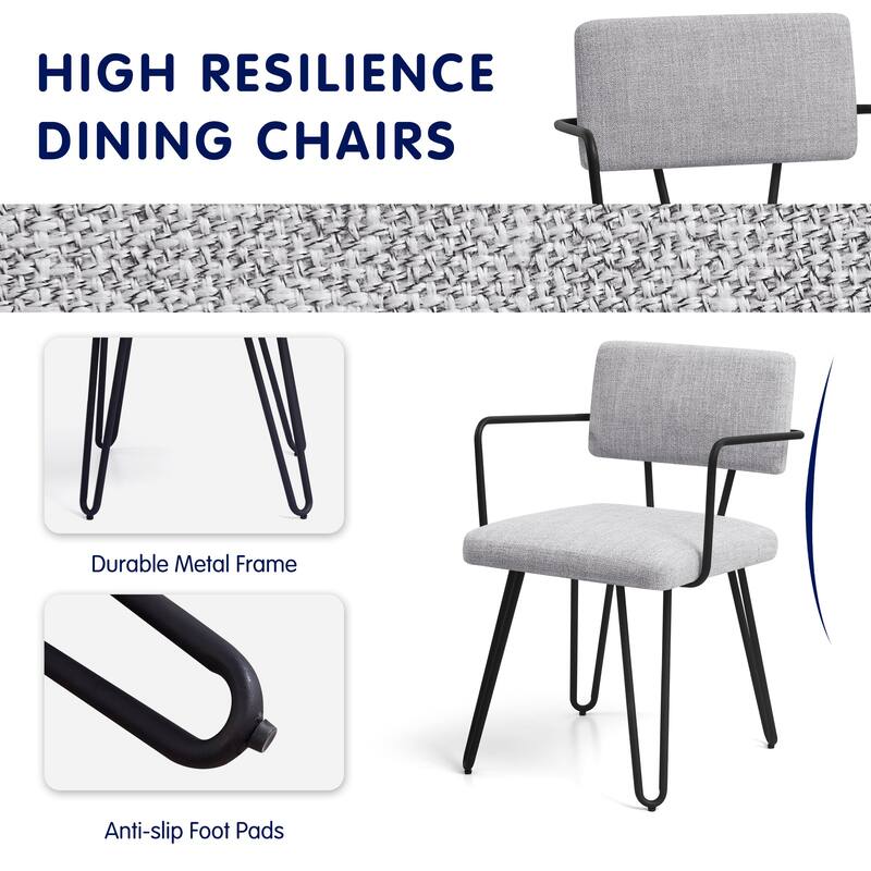 Subrtex(Set of 2) Parsons Upholstered Stainless Steel Frame Dining Chair