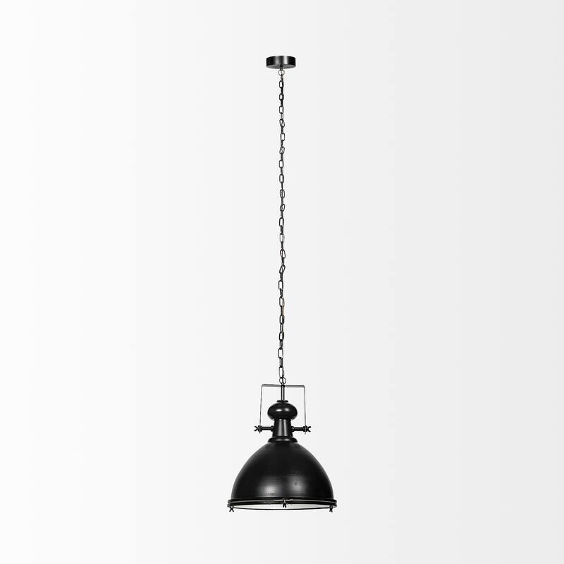 Bashaw III Black Metal Conical Pendant Light
